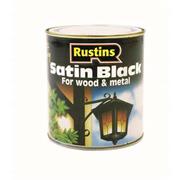 Rustins Quick Dry Black Satin Paint 250ml