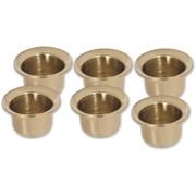 Set of 6 Solid Brass Candle Cups